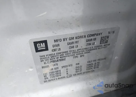 2018 Chevrolet Trax Lt from USA, damaged, VIN KL7CJPSB3JB702642